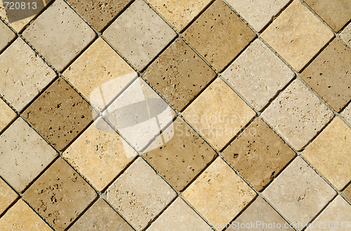 Image of Freshly laid decorative wall tiles.