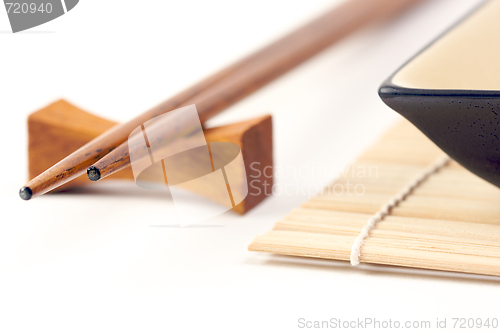 Image of Abstract Chopsticks and Bowls