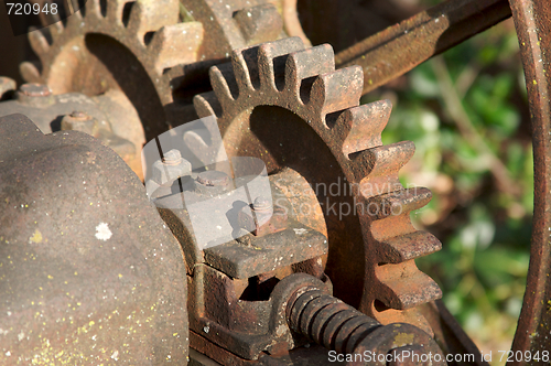 Image of Vintage Rusty Farm Equipment Gears