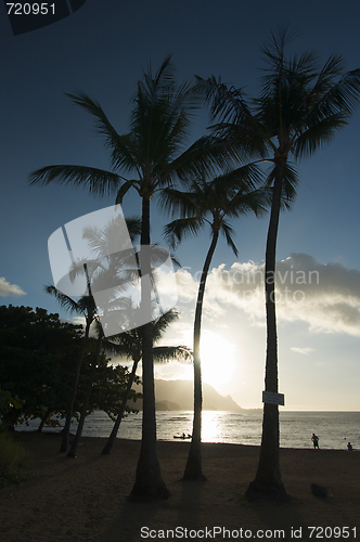Image of Sunset Over Hanalei Bay, Kauai