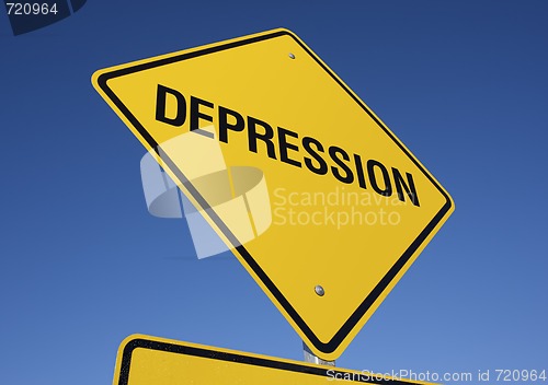 Image of Depression Yellow Road Sign