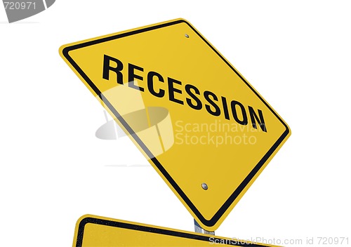 Image of Recession Yellow Road Sign