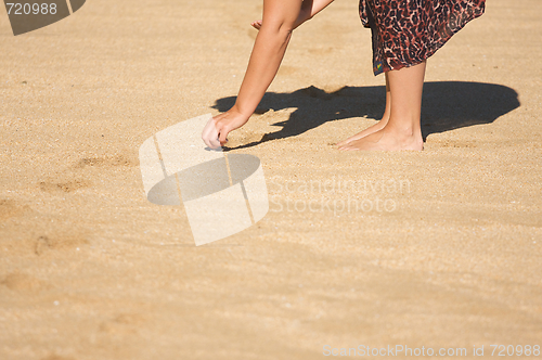 Image of Woman Shell Searching