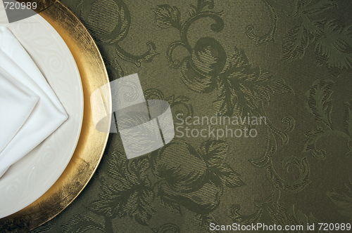 Image of Silk Background and Plate Setting