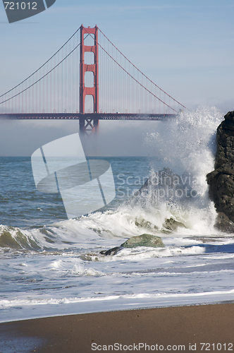 Image of The Golden Gate Bridge in the Morning Fog