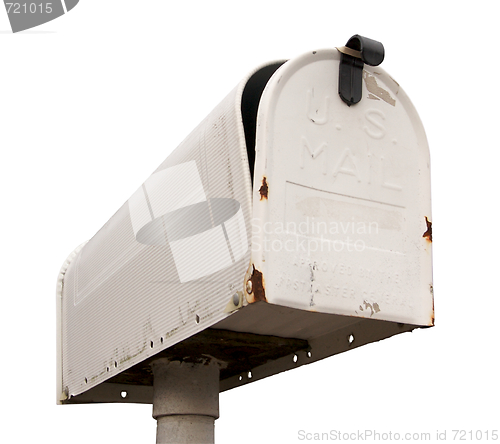 Image of Weathered Old Mailbox Isolated