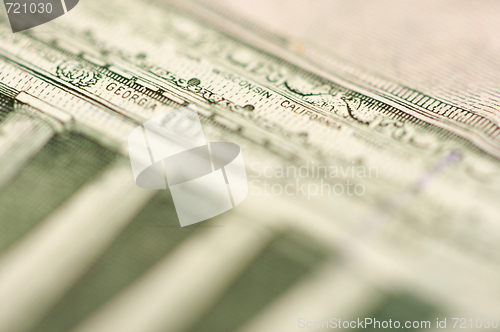 Image of Macro of Five Dollar Bill Back