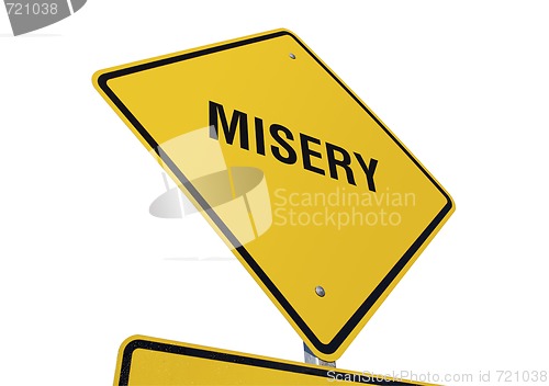 Image of Misery Yellow Road Sign