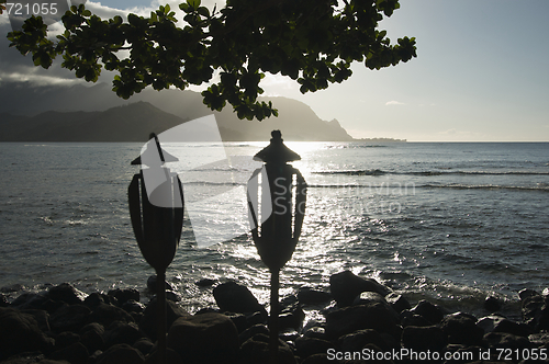 Image of Sunset Over Hanalei Bay, Kauai