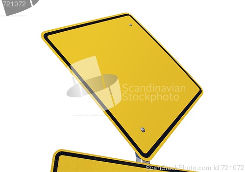 Image of Blank Yellow Road Sign