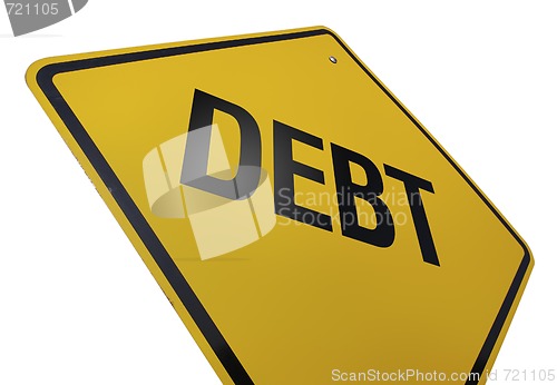 Image of Debt Road Sign Isolated