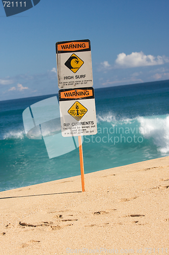 Image of Surf and Currents Warning Sign
