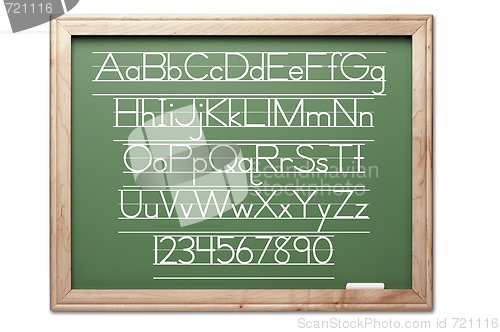 Image of Chalkboard with Letters and Numbers