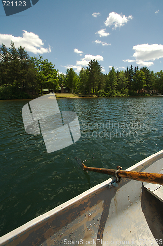 Image of Lake Scene in a Rowboat