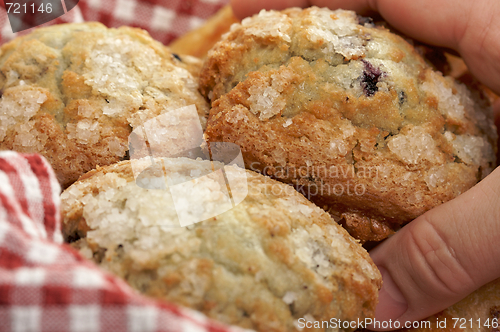 Image of Blueberry Muffins in Basket