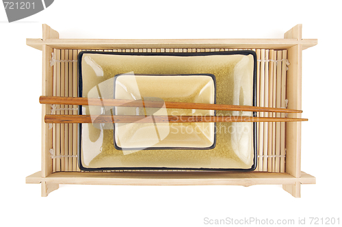 Image of Abstract Chopsticks and Bowls