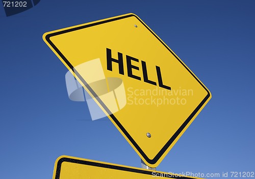 Image of Hell Yellow Road Sign