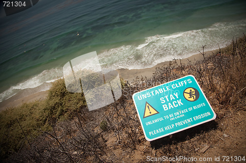 Image of Stay Back Warning Sign at Cliff Edge