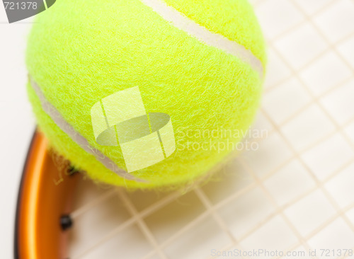 Image of Abstract Tennis Ball, Racquet and Strings