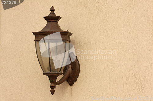 Image of Lamp on Stucco Wall