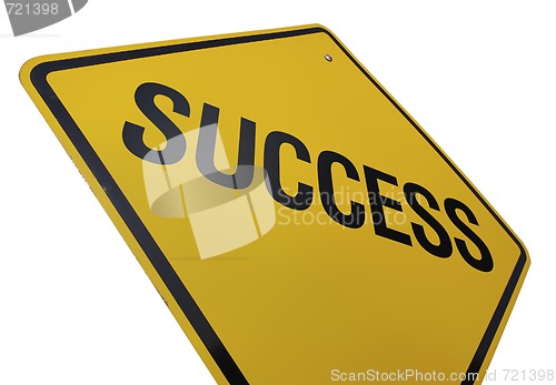Image of Success Road Sign Isolated