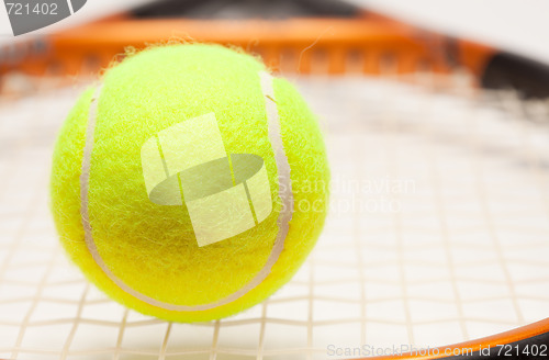 Image of Abstract Tennis Ball, Racquet and Strings