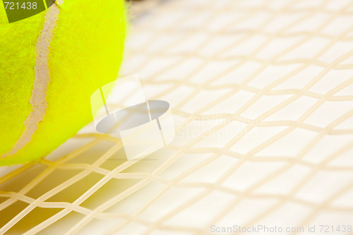 Image of Abstract Tennis Ball, Racquet and Strings