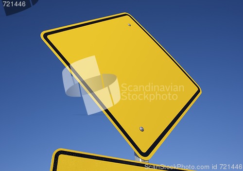 Image of Blank Yellow Road Sign