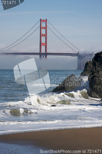 Image of The Golden Gate Bridge in the Morning Fog