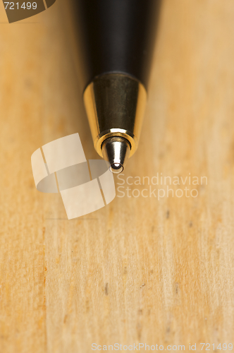 Image of Ball Point Pen Macro on Wood