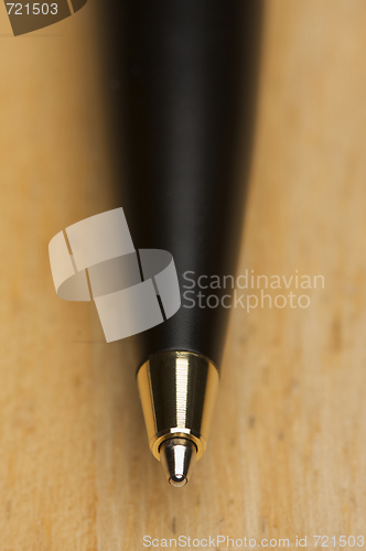 Image of Ball Point Pen Macro on Wood
