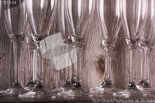 Image of Champagne Flutes on Shelf