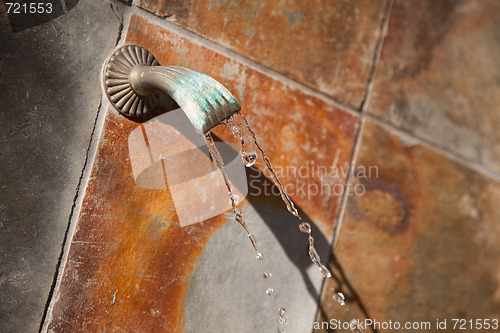 Image of Stone Wall Fountain Abstract