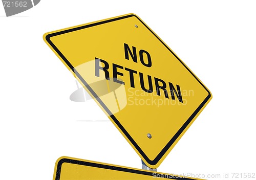 Image of No Return Yellow Road Sign
