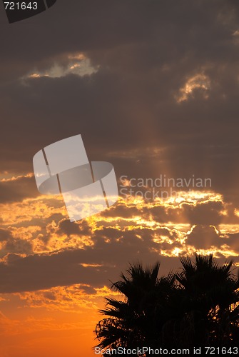 Image of Beautifully Dramatic Sunrise or Sunset