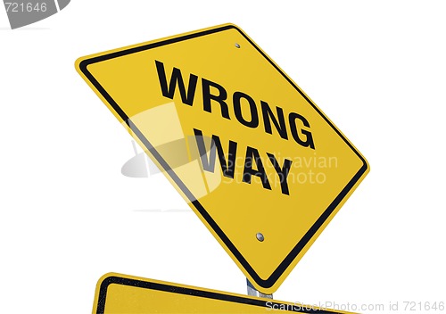 Image of Wrong Way Yellow Road Sign