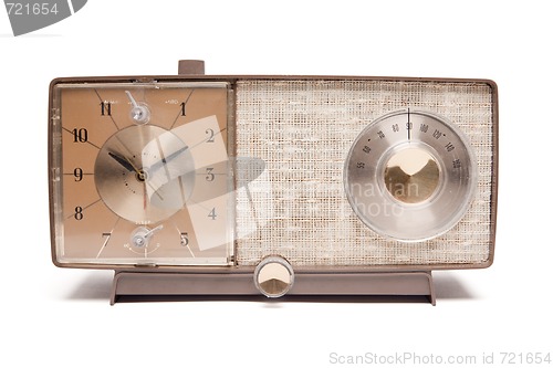 Image of Vintage Clock Radio Isolated