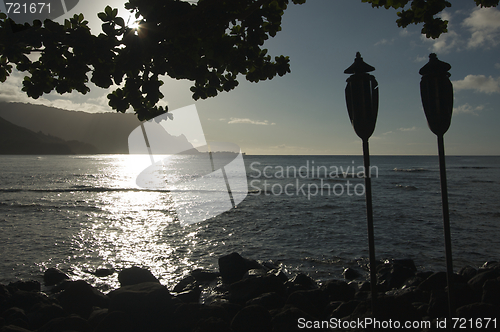 Image of Sunset Over Hanalei Bay, Kauai