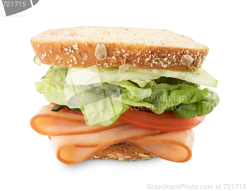 Image of Hearty Sandwich Isolated on White