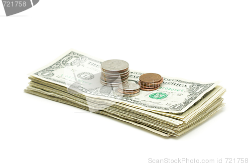 Image of Stack of Money & Coins