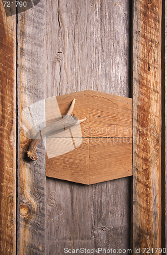 Image of Rustic Cabinet with Antler Handle