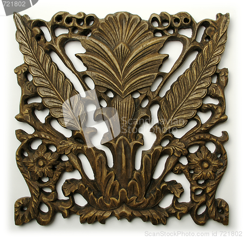 Image of Ornate Wood Carving Ornament 