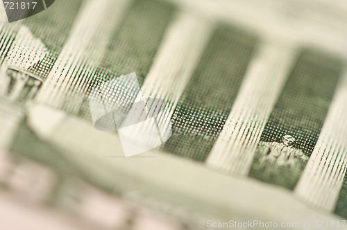 Image of Macro of Five Dollar Bill Back