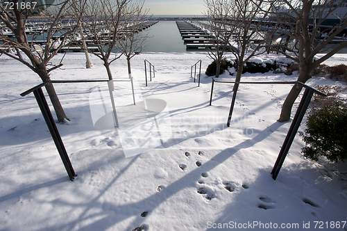 Image of Empty Yacht Harbour on Lake Michigan