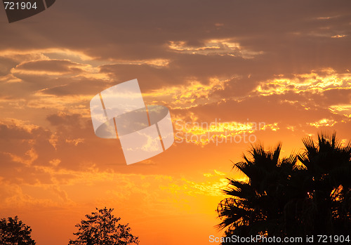 Image of Beautifully Dramatic Sunrise or Sunset