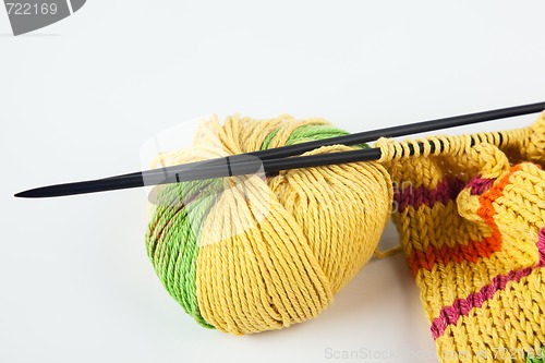 Image of Knitting needles and yarn