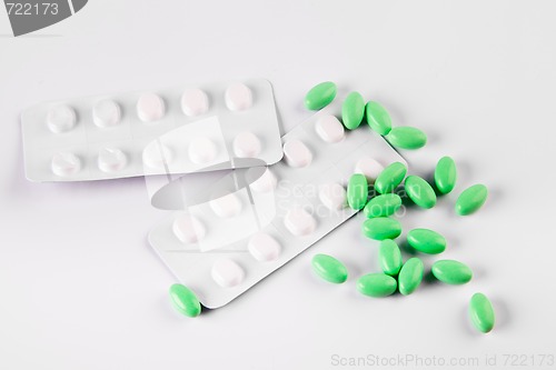 Image of Pills on white background