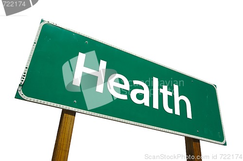 Image of Health Road Sign with Clipping Path