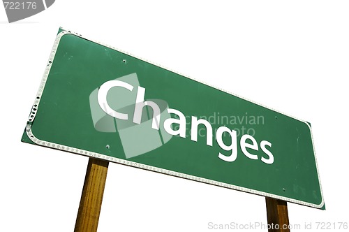 Image of Changes Road Sign with Clipping Path