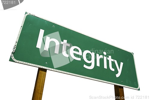 Image of Integrity Road Sign with Clipping Path